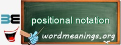 WordMeaning blackboard for positional notation